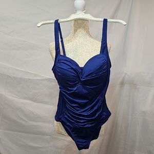 Royal Blue One-Piece Ruched Swimsuit